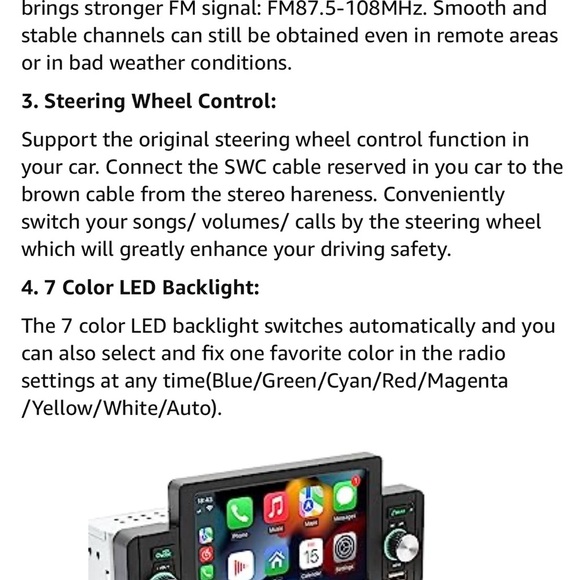 NEW 5 inch Din car stereo Bluetooth, remote control, touchscreen back up camera - Picture 12 of 16